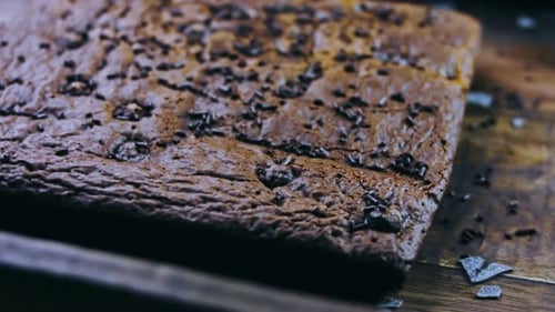 Delicious Brownie with Chocolate Sprinkles Close-Up