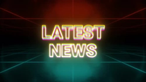 Neon Latest News Title Reveal Animation