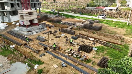 Aerial Flight Over a New Constructions Development