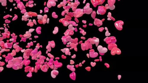Glossy Pink Hearts Floating Overlay Transition