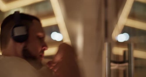 Energetic Break Dancer in Motion in Night City