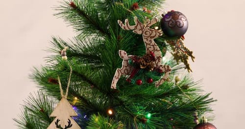 Christmas Tree Decorated with Ornaments for the Holidays