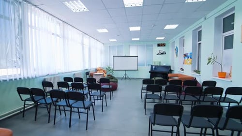 Interior Of Empty Modern Office. Empty conference room and meeting table