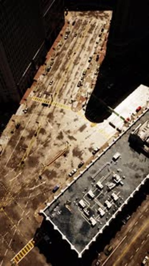 An Aerial View of a Bustling City Parking Lot