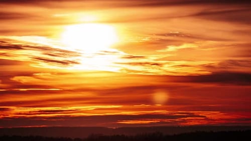 Vibrant Time-Lapse of a Dramatic Sunset