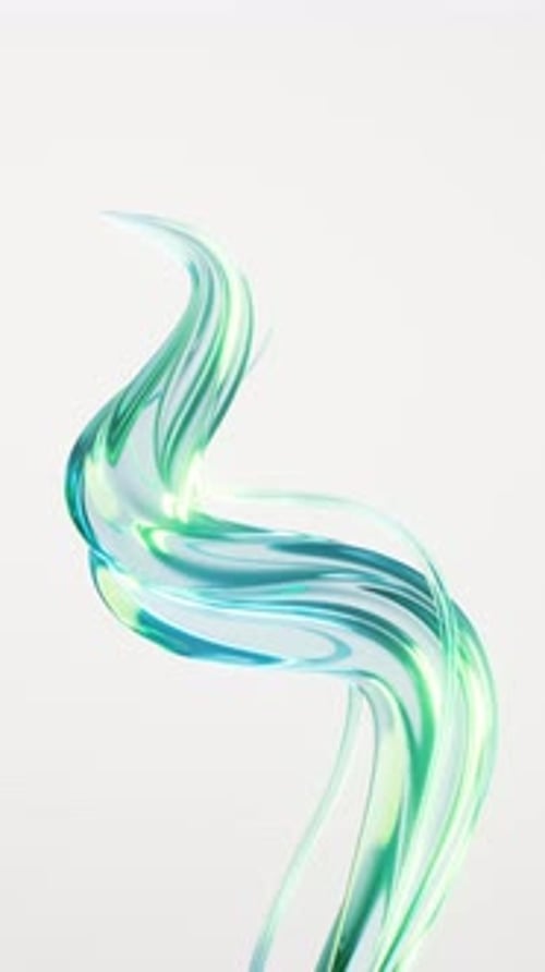 Fond de lignes courbes transparentes et fluides, rendu 3D.