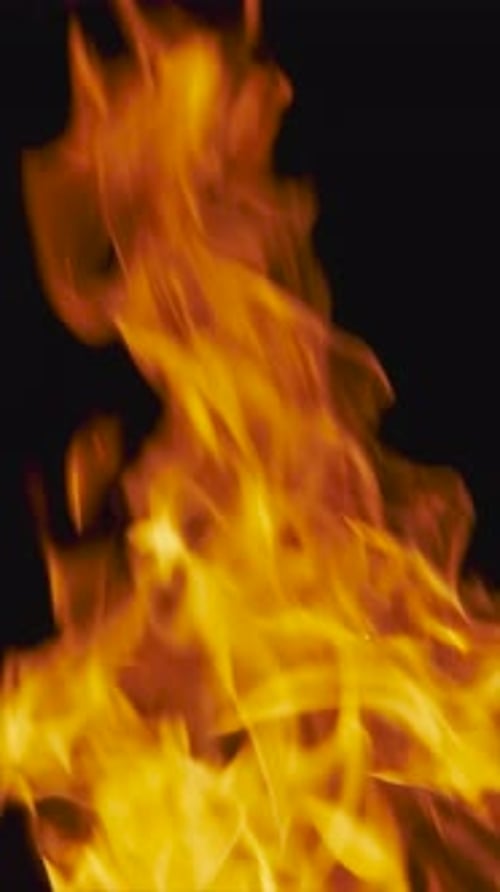 Burning Fire Flame on Dark Background