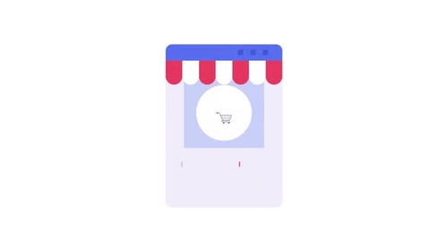 Online Shop Interface Flat Design Animation