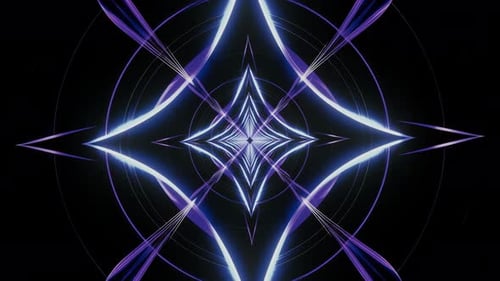 Abstract Neon Glowing Tunnel Loop Background