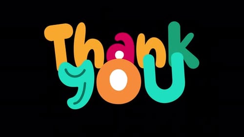 Colorful Animated Thank You Kinetic Typography Message