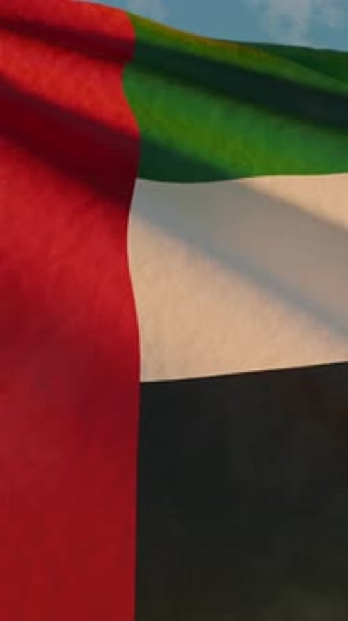 UAE Flag Waving Background Full Screen
