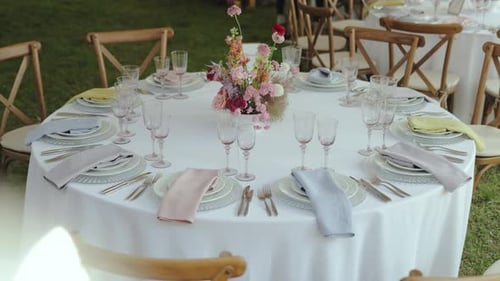 Elegant Wedding Reception Table Outdoors