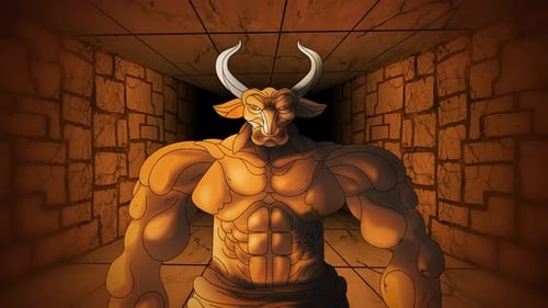 minotaure marchant dans les couloirs du labyrinthe