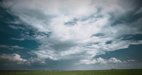 Countryside Rural Field Meadow Landscape In Summer Rainy Day Scenic Dramatic Sky With Rain Clouds On