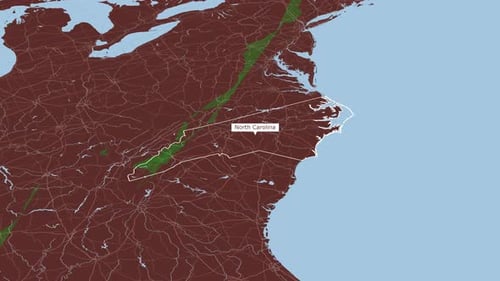 Animated North Carolina State Map Outline Reveal