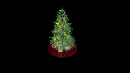Festlicher Weihnachtsbaum mit Geschenken und Lichtern 2
