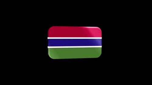 The Gambia Flag 3D Icon Rotating Animation