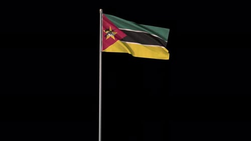 Waving Flag of Mozambique Loop Animation