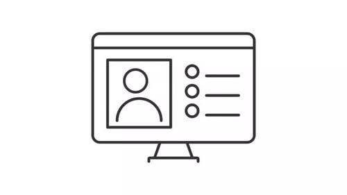 Animated User Profile Monitor Interface Line Icon