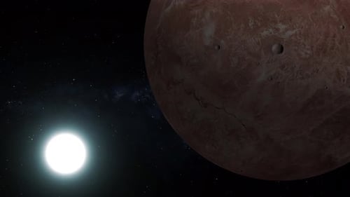 Celestial Bodies: Rotating Planet and Shining Star Animation