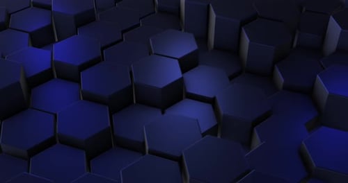 Abstract hexagon geometric background, animation of a grid of hexagons