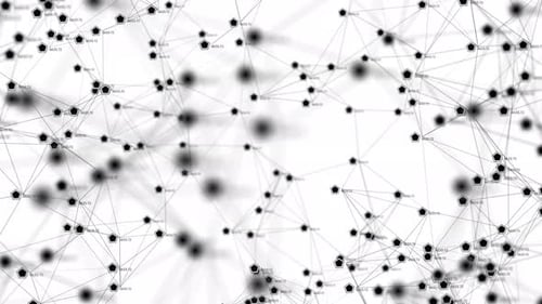 Abstract Digital Connection Moving Dots and Lines