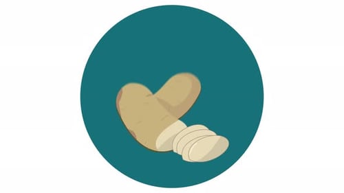 2D Flat Design Potato Slicing Animation