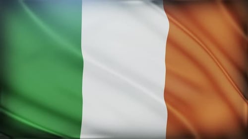 Realistic Waving Ireland Flag Seamless Loop