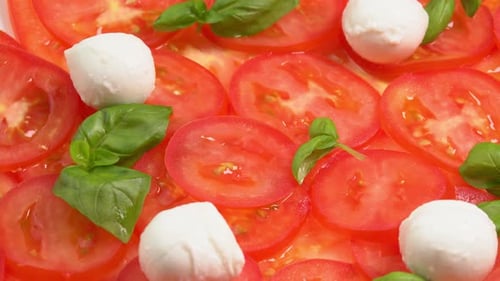 Vibrant Caprese Salad with Tomato, Mozzarella, Basil