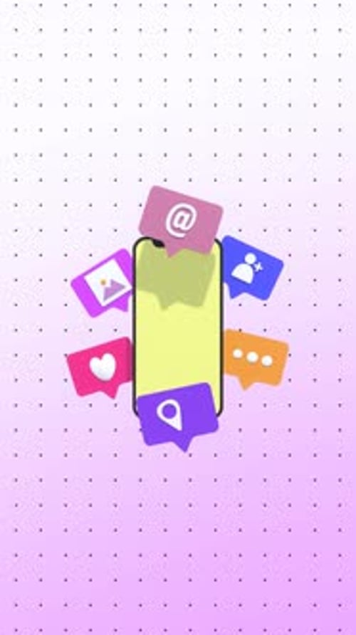 Animated Smartphone with Rotating Social Media Icons