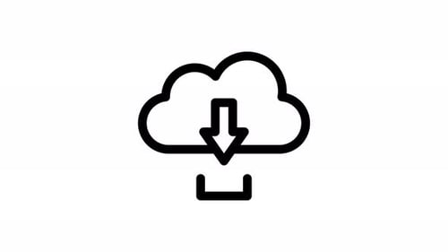 Animated Line Art Cloud Download Icon