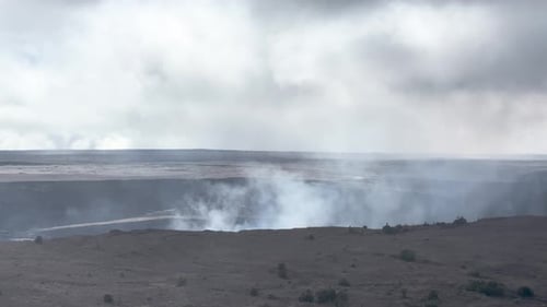 Smoke rising out of Hawaii's volcano on the Big Island.