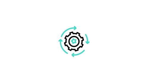 Animated Gear Icon with Process Cycle Arrows