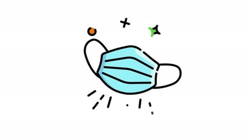 Flat Design Animated Medical Mask Icon