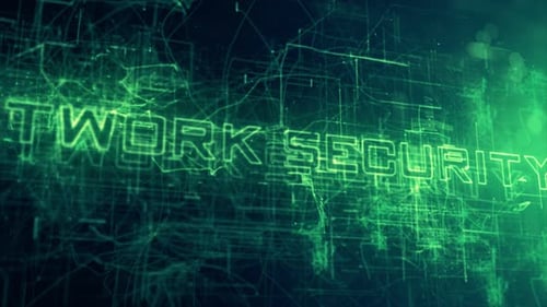 Futuristic Network Security Text Reveal Animation