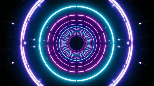 Futuristic Neon Light Tunnel Animation