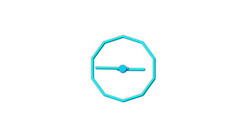 Modern Geometric Octagon Clock Time Animation