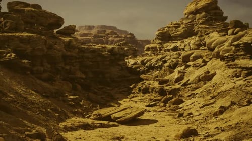 Otherworldly Valley Featuring Surreal Shades and Sharp Cliffs