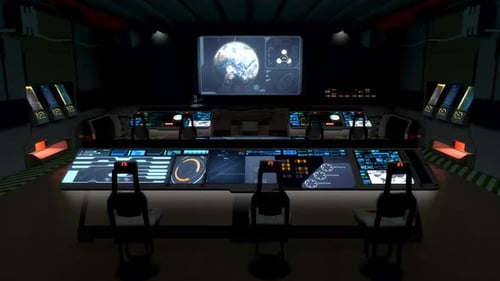 4K Metaverse 3D Future Technology Console Command Center