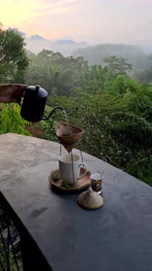 Morning Coffee in Khao Sok Thailand with Breathtaking Jungle Views