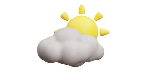 Animation 3D Soleil derrière les nuages