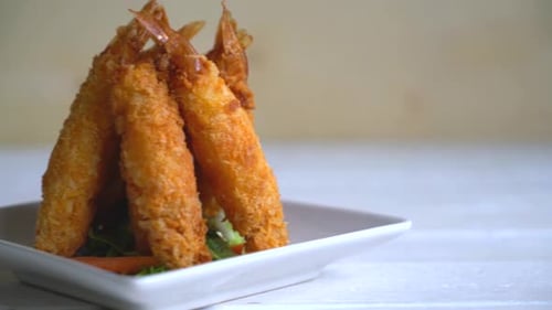 Delicious Fried Shrimp Served on a Plate