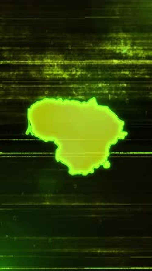 Lithuania Digital Futuristic Glitch Map