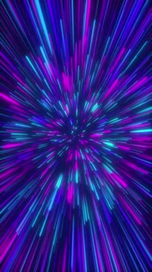 Fond en boucle de rayures de néon colorées à la vitesse de la lumière abstraite