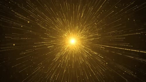 Golden Light Burst with Radiating Particles for Awards and Celebrations