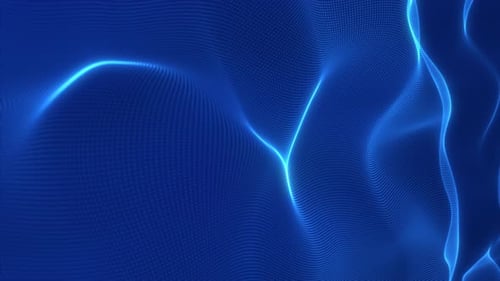 abstrakter digitaler Cyberhintergrund. blaue dynamische Technologiewellen.