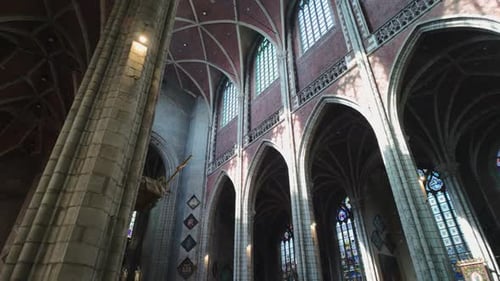 Stunning interior of Saint Bavo's Cathedral in Ghent showcasing gothic architecture
