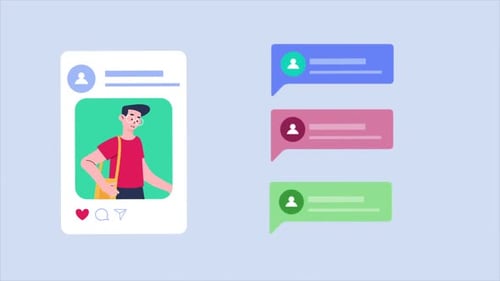 Animated Social Media Post with Dynamic Comments