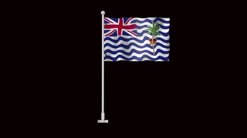 British Indian Ocean Territory Flag Waving Realistic Animation