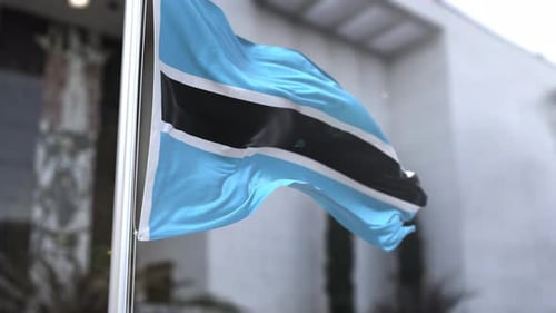 Botswana Wavy Flag In The Wind Waving Official Flag 4K